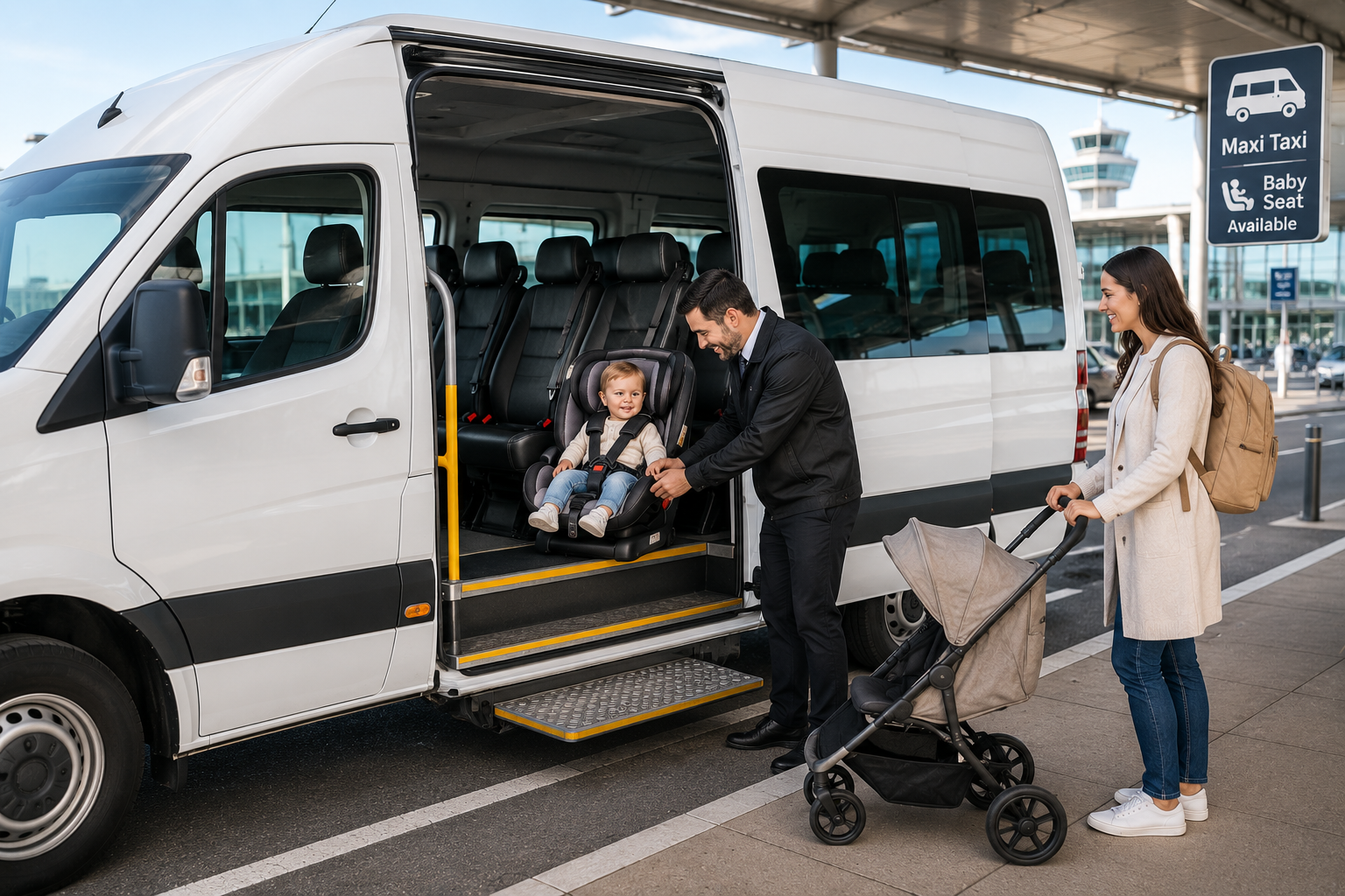 Baby Seat Taxi Melboure with a spacious 11 Seater Toyota HiAce Maxi Taxi providing safe family travel across Melbourne.
