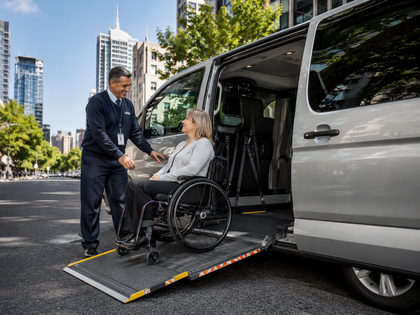 Wheelchair accessible 11 Seater Toyota HiAce Maxi Taxi providing comprehensive NDIS transport support for everyday travel across Melbourne.